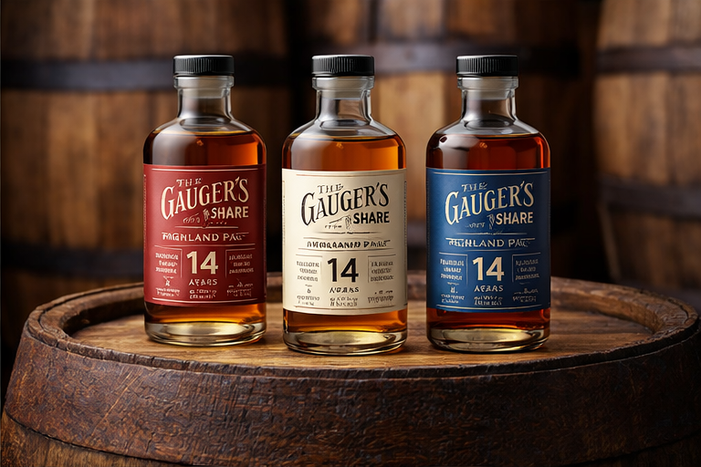 Three bottles on barrel